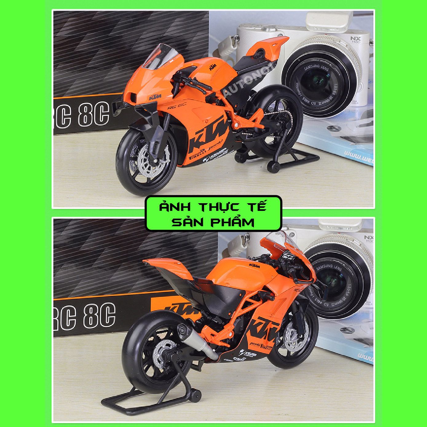  Mô hình xe KTM RC 8C tỉ lệ 1:12 Welly MT068 