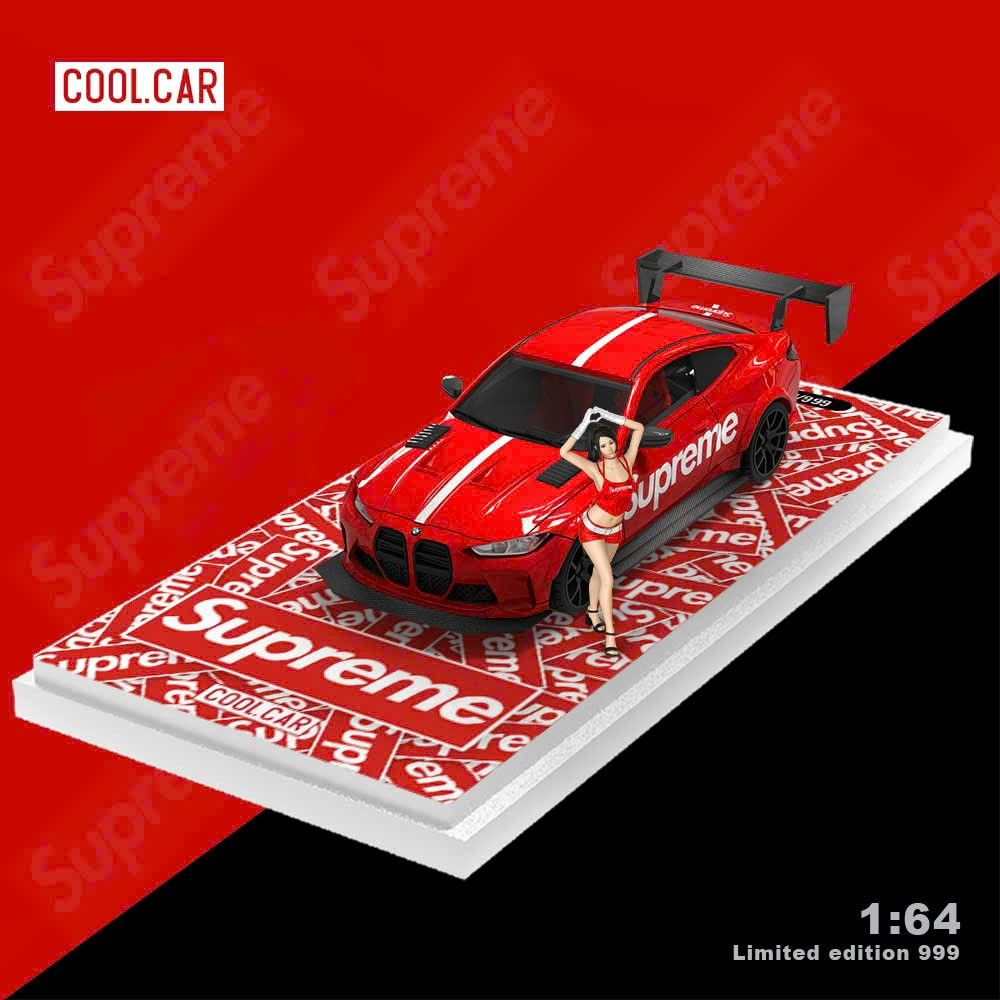 Mô hình xe BMW M4 high tail Supreme Limited 999 pcs tỉ lệ 1:64 Coolcar models CC646811
