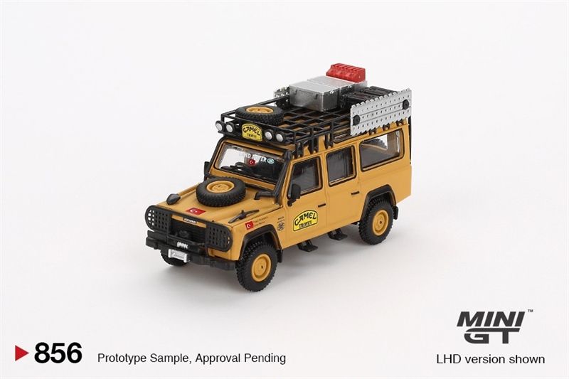 Mô hình xe Land Rover Defender 110 1989 camal trophy amazon team Turkey tỉ lệ 1:64 MiniGT MGT00856-BL