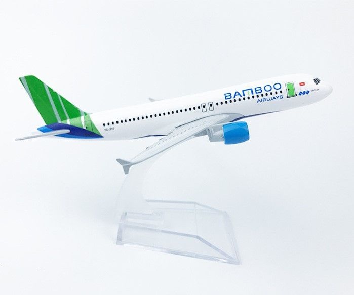 Mô hình máy bay Việt Nam Bamboo Airways Airbus A320 16cm MB16136