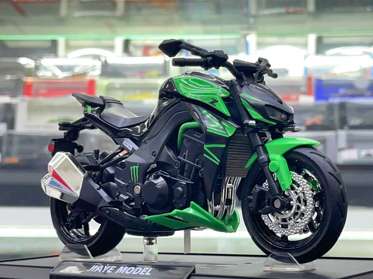 Mô hình xe mô tô Kawasaki Ninja Z1000 có ben nâng tỉ lệ 1:12 Jiaye model MT12015