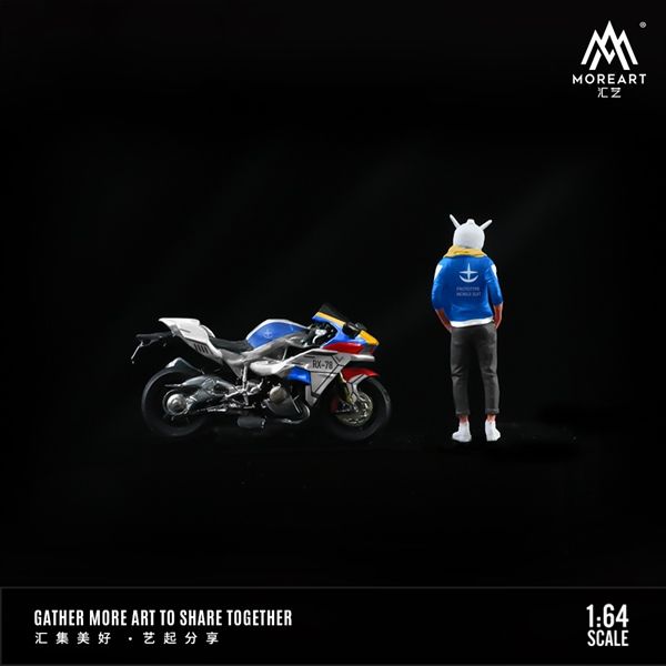 Mô hình nhân vật và mô tô Kawasaki Ninja H2 Gundam RX-78-2 Human's figure Set tỉ lệ 1:64 Modernart More art MO222046