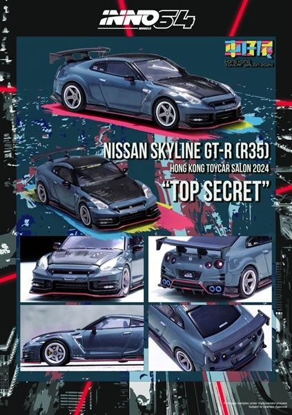 Mô hình xe Nissan GTR-R35 Hongkong toycar salon 2024 TOP SECRET tỉ lệ 1:64 Inno64 model