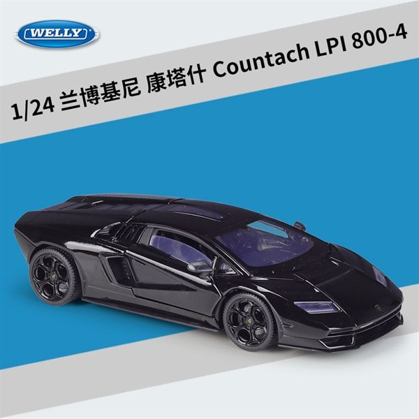 Mô hình xe Lamborghini Countach LPI800-4 đánh lái được full kính tỉ lệ 1:24 Welly OT021