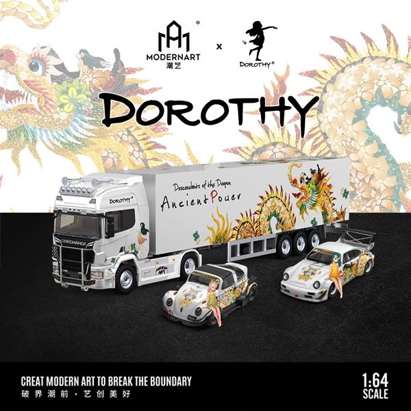 Mô hình xe Porsche 964 Rauth welt RWB Dorothy Acient Powe Dragon 2024 tỉ lệ 1:64 ModernArt MD640861