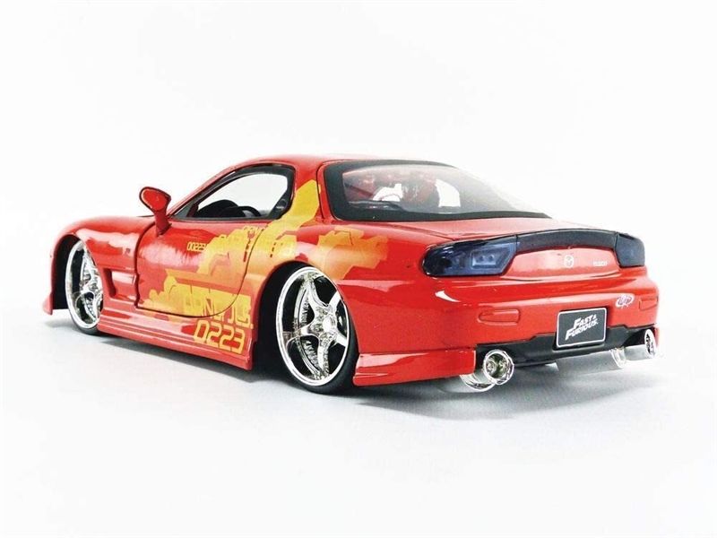Mô hình xe Fast & Furious 1993 Mazda RX-7 Orange tỉ lệ 1:24 Jada Toys 30747