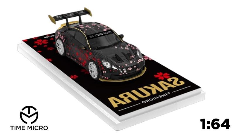 Xe mô hình Porsche 911 GT3 RS SAKURA tỉ lệ 1:64 Time micro TM644627-1