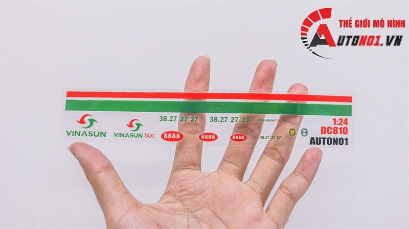 Decal UV độ xe dịch vụ - thương mại Vinasun taxi cho xe tỉ lệ 1:24 có keo sẵn lột dán DC810