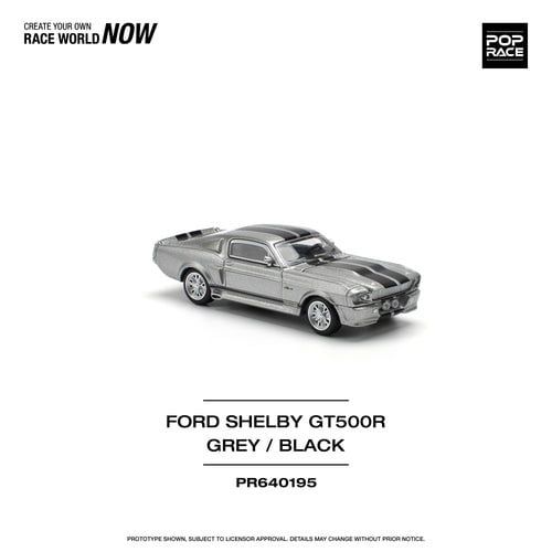 Mô hình xe Shelby Mustang GT500 in Grey / Black tỉ lệ 1:64 Poprace PR640195