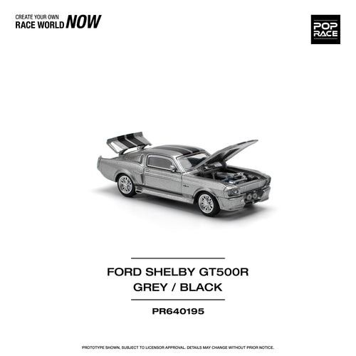 Mô hình xe Shelby Mustang GT500 in Grey / Black tỉ lệ 1:64 Poprace PR640195