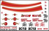  Decal nước Happy New Year 2022 Red 1:64 Autono1 DC504g 