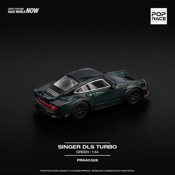 Mô hình xe Singer Dls Turbo (Road) Green tỉ lệ 1:64 PopRace PR640326
