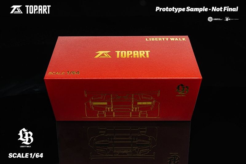 Mô hình xe Lamborghini Countach LBWK Chrome red Special Edition 2025 HEC Beijing limited 1000pcs full open tỉ lệ 1:64 Topart OT64288