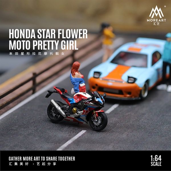 Mô hình set 1 nhân vật và mô tô Honda CBR1000RR-R star tỉ lệ 1:64 MoreArt MO222057