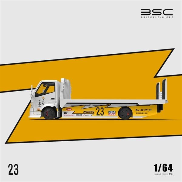 Mô hình xe H300 Trailer + Nissan GTR R35 Silhouette LB WORKS Livery Lightning 23 tỉ lệ 1:64 Briscale Micro BSC641530 - BSC647212