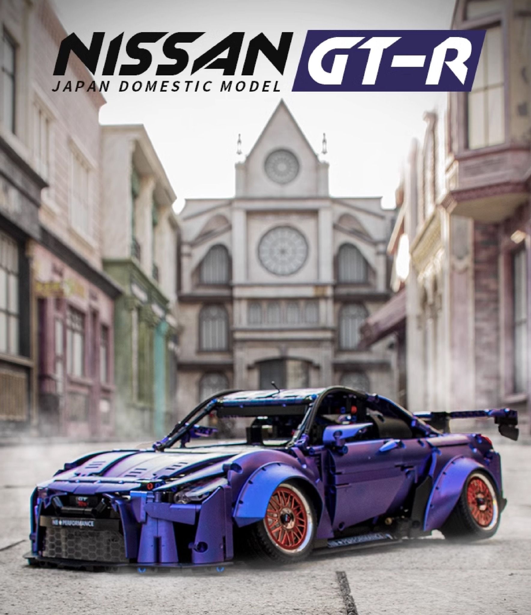Mô hình xe ô tô lắp ghép Nissan GTR R35 JDM body kit 2382 pcs tỉ lệ 1:10 LG022