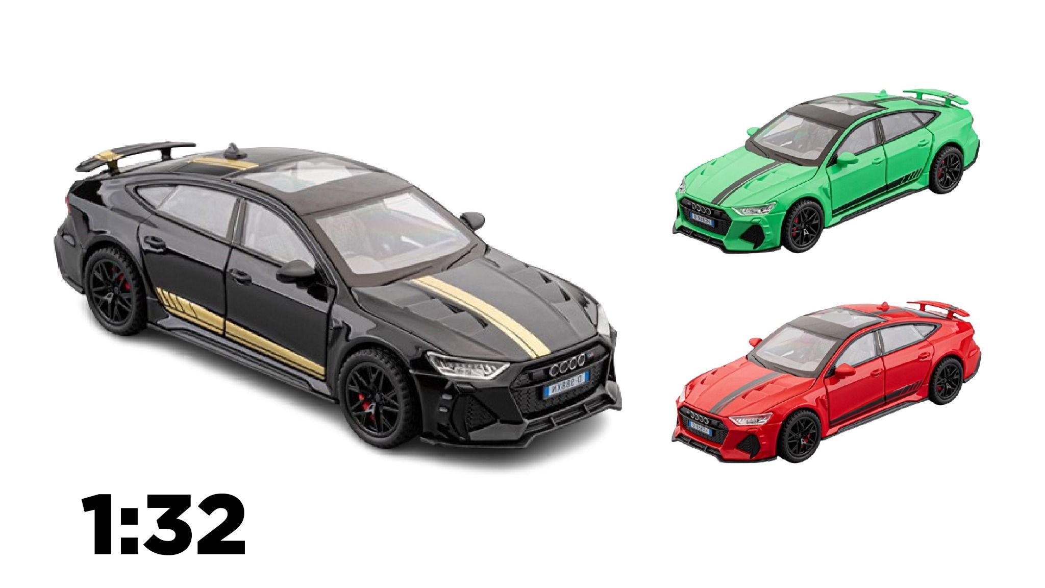 Mô hình xe xe Audi RS7 full open - full kính - có đèn - âm thanh tỉ lệ 1:32 Alloy Model OT481