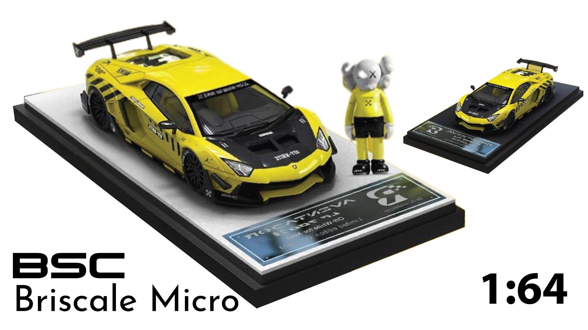  Mô hình xe Lamborghini Aventador LP700-4 2.0 Off white yellow tỉ lệ 1:64 Briscale Micro BSC 