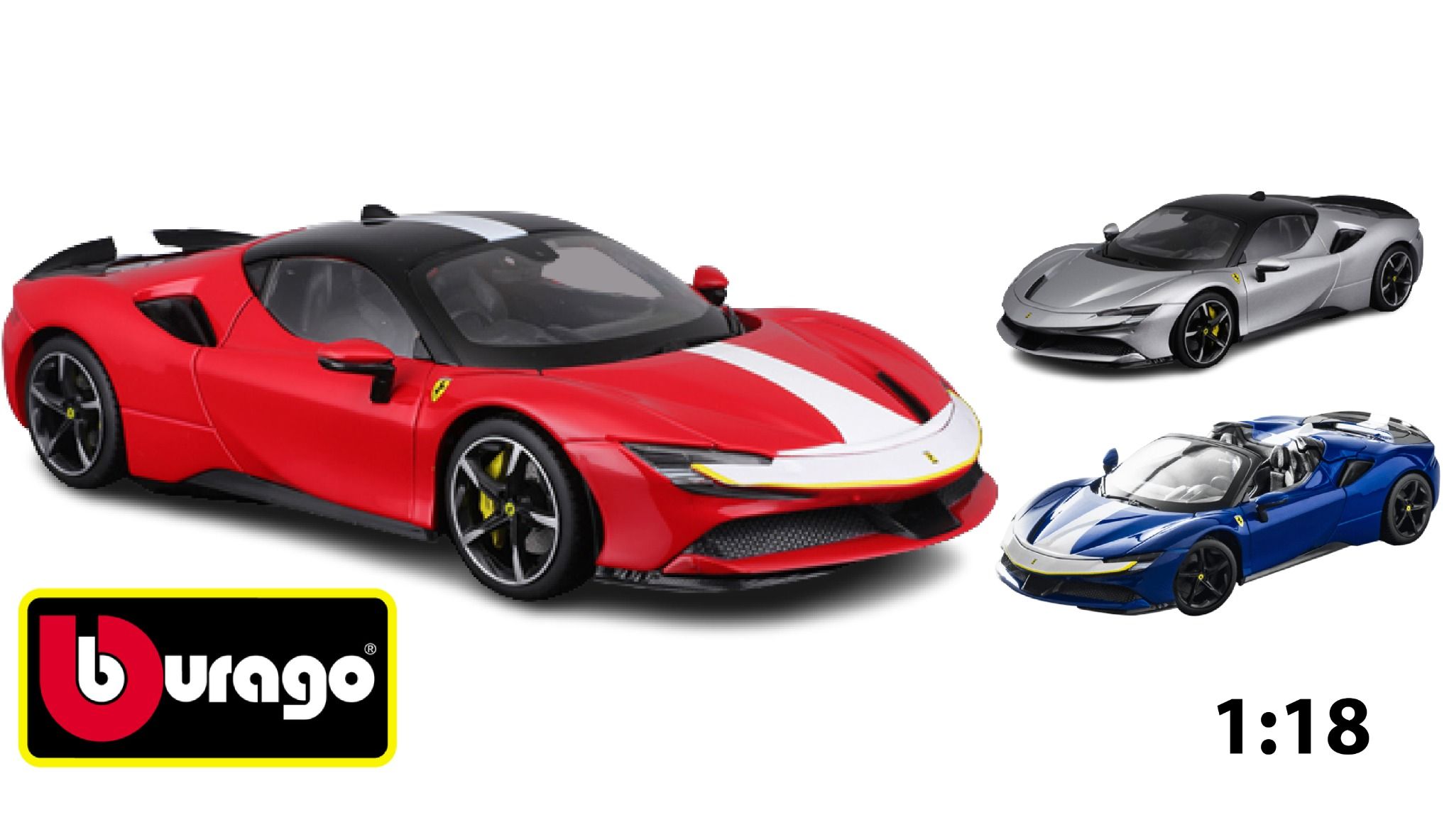 Mô hình xe Ferrari Sf90 Stradale Assetto Fiorano 1:18 Bburago 8129