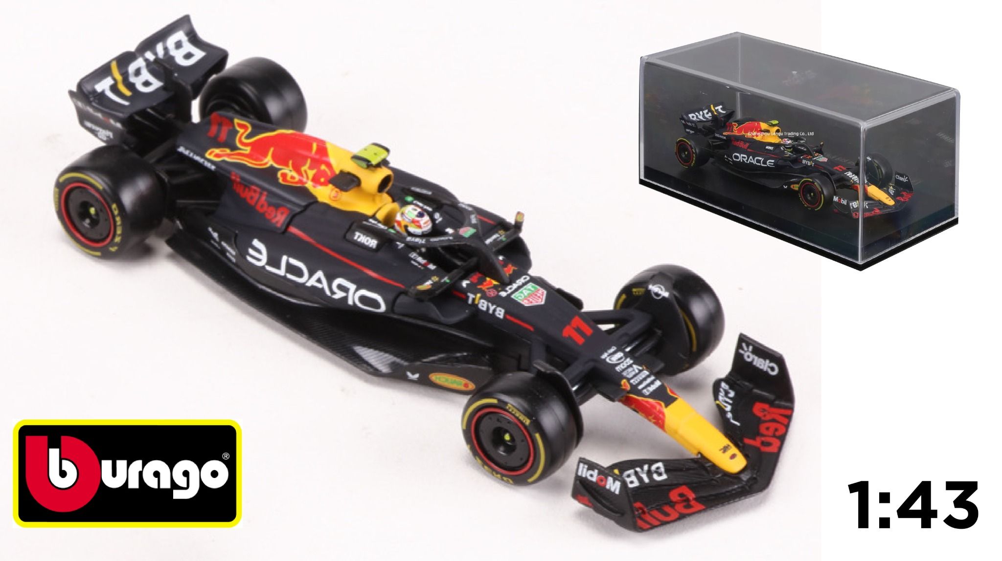 Mô hình xe đua F1 Formula Honda Red bull 2023 RB19 hộp mica có figure tỉ lệ 1:43 Bburago 18-38083 OT321