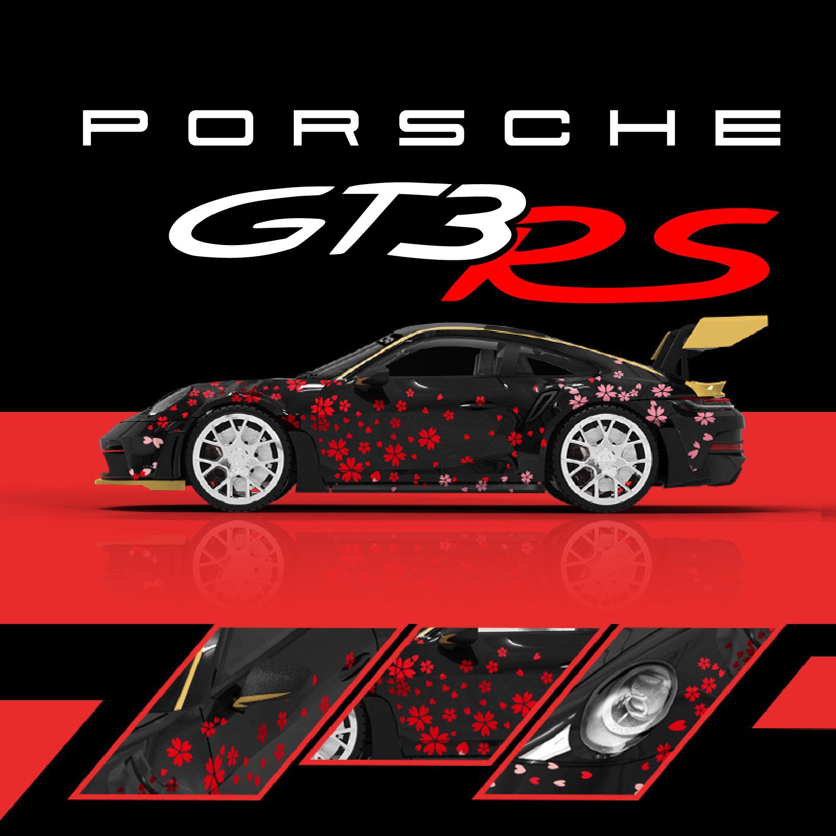 Xe mô hình Porsche 911 GT3 RS SAKURA tỉ lệ 1:64 Time micro TM644627-1