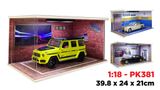  Hộp trưng bày PVC bãi đỗ 1 xe ô tô tỉ lệ 1:18 - có đèn - có mica 39.8x24x21cm PK381 118-1 