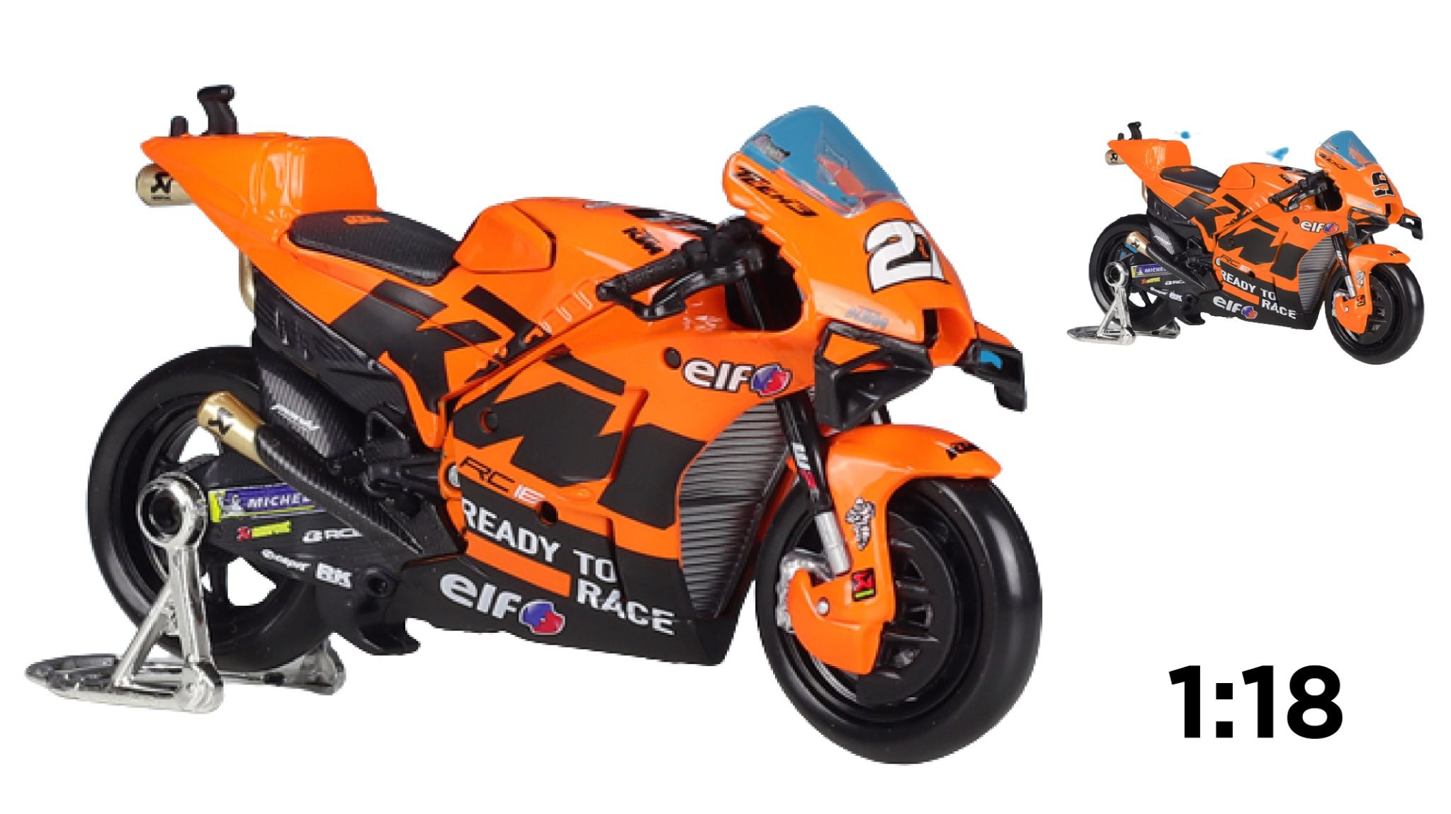 Mô hình xe mô tô GP KTM RC16 Factory Racing 2021 tỉ lệ 1:18 Maisto 8117