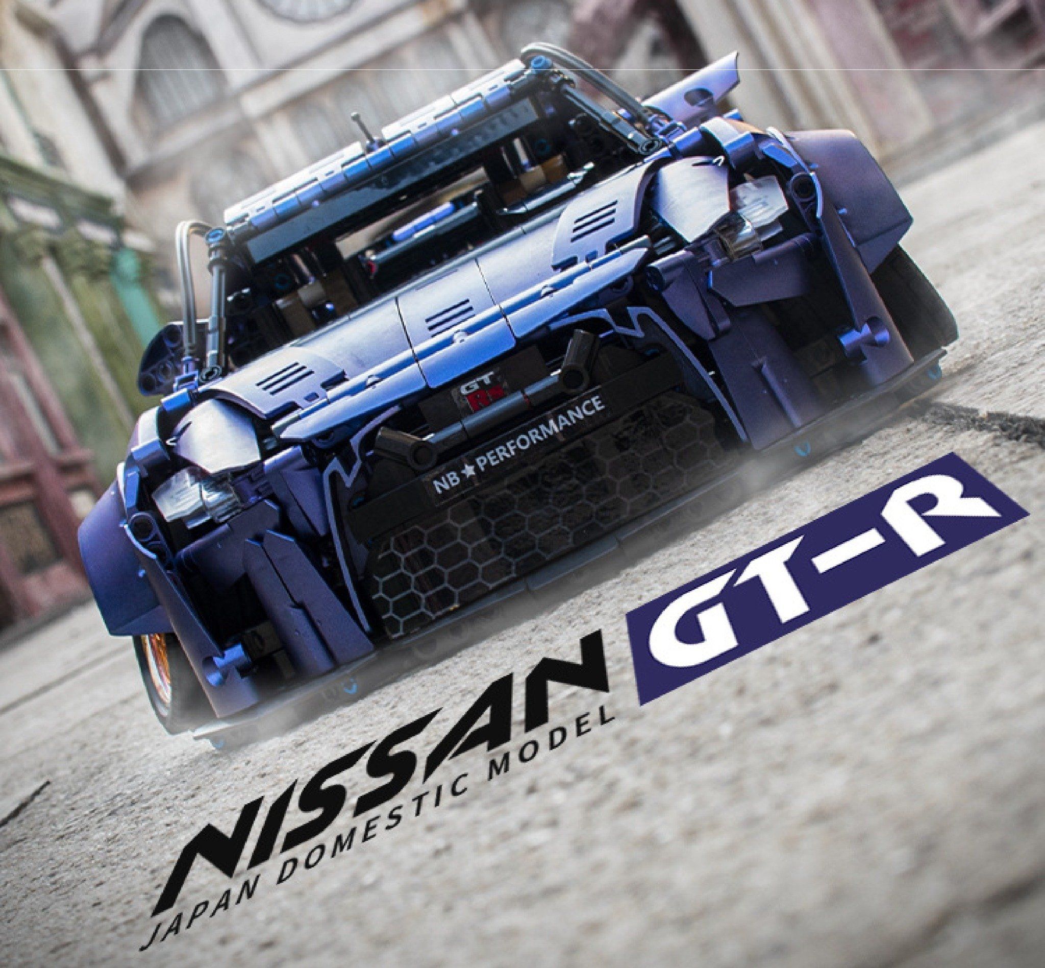 Mô hình xe ô tô lắp ghép Nissan GTR R35 JDM body kit 2382 pcs tỉ lệ 1:10 LG022