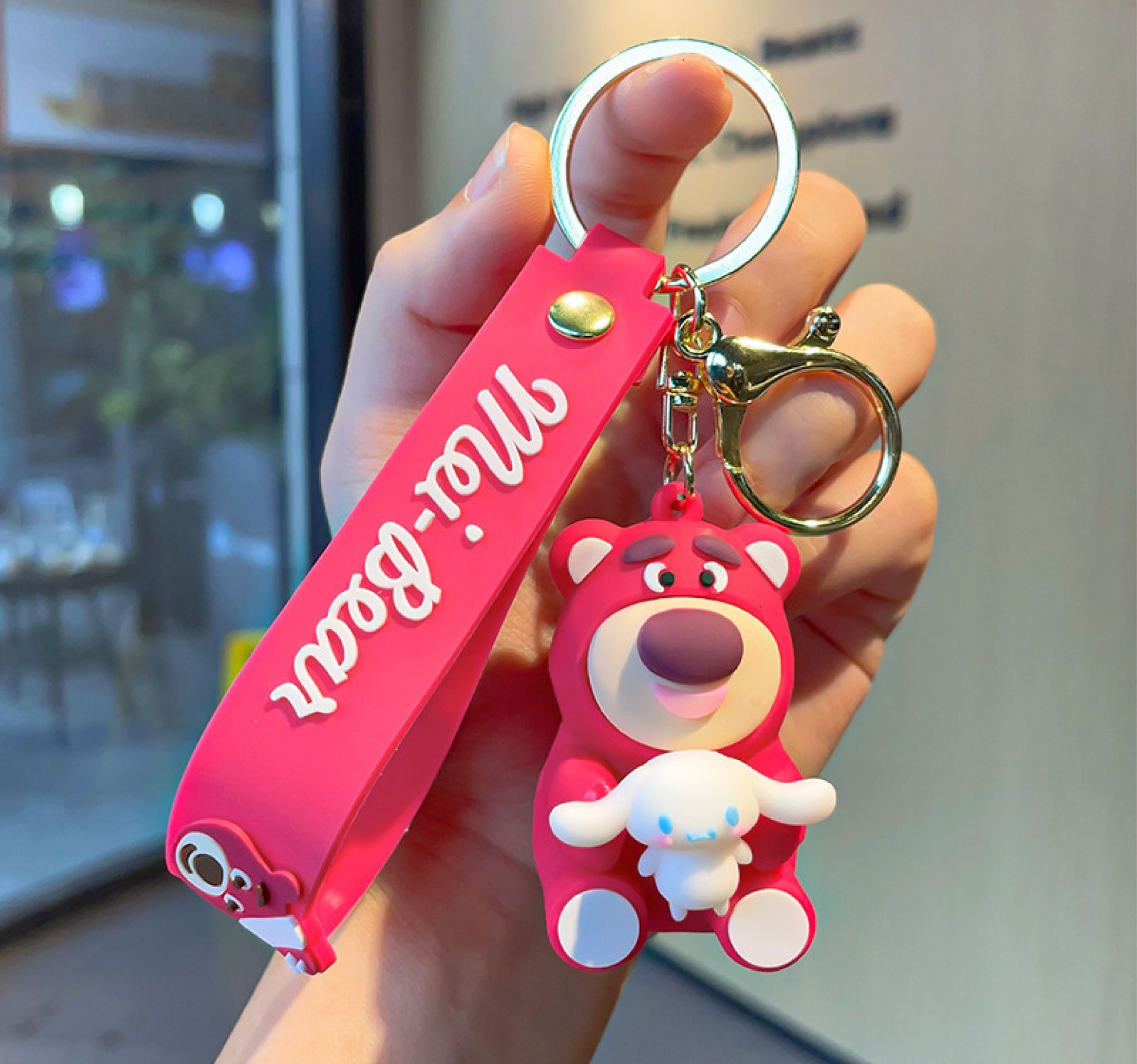  Móc khóa nhựa dẻo - silicon gấu dâu Lotso Mei-bear MK012 