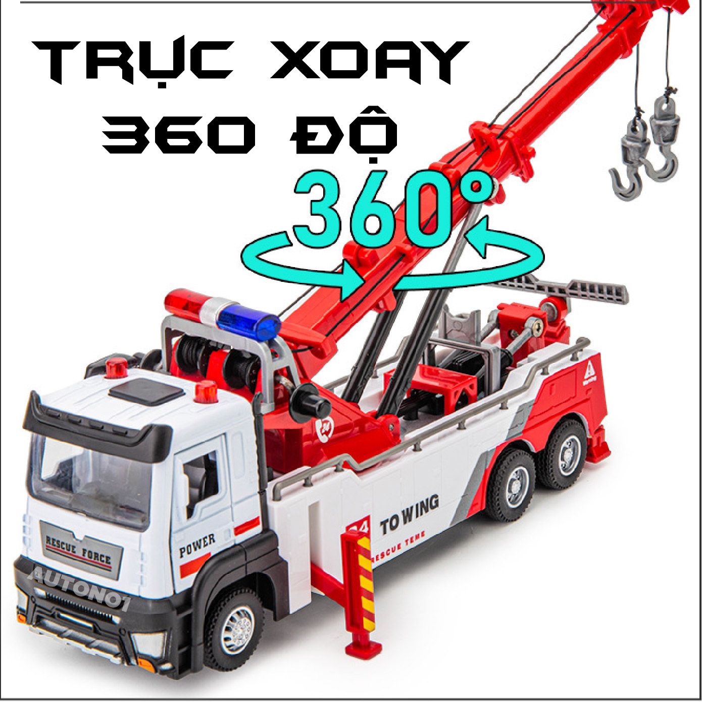 Mô hình xe cứu hộ cần móc bằng hợp kim tỉ lệ 1:32 Alloy Model OT476