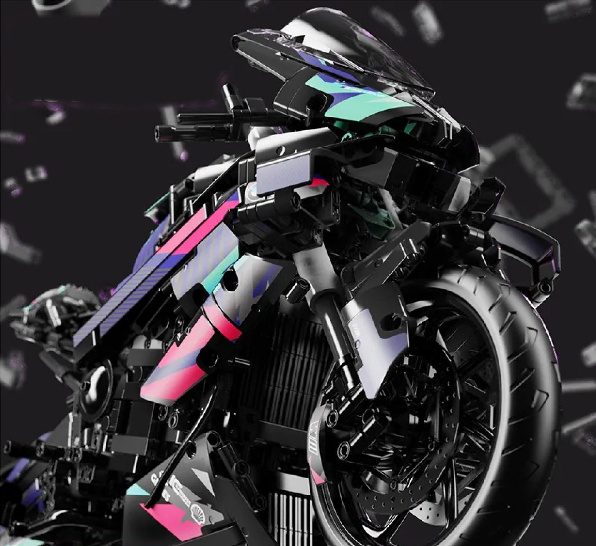 Mô hình xe mô tô lắp ghép BMW M1000RR CyberPunk Technic 1920 pcs tỉ lệ 1:5 LG027