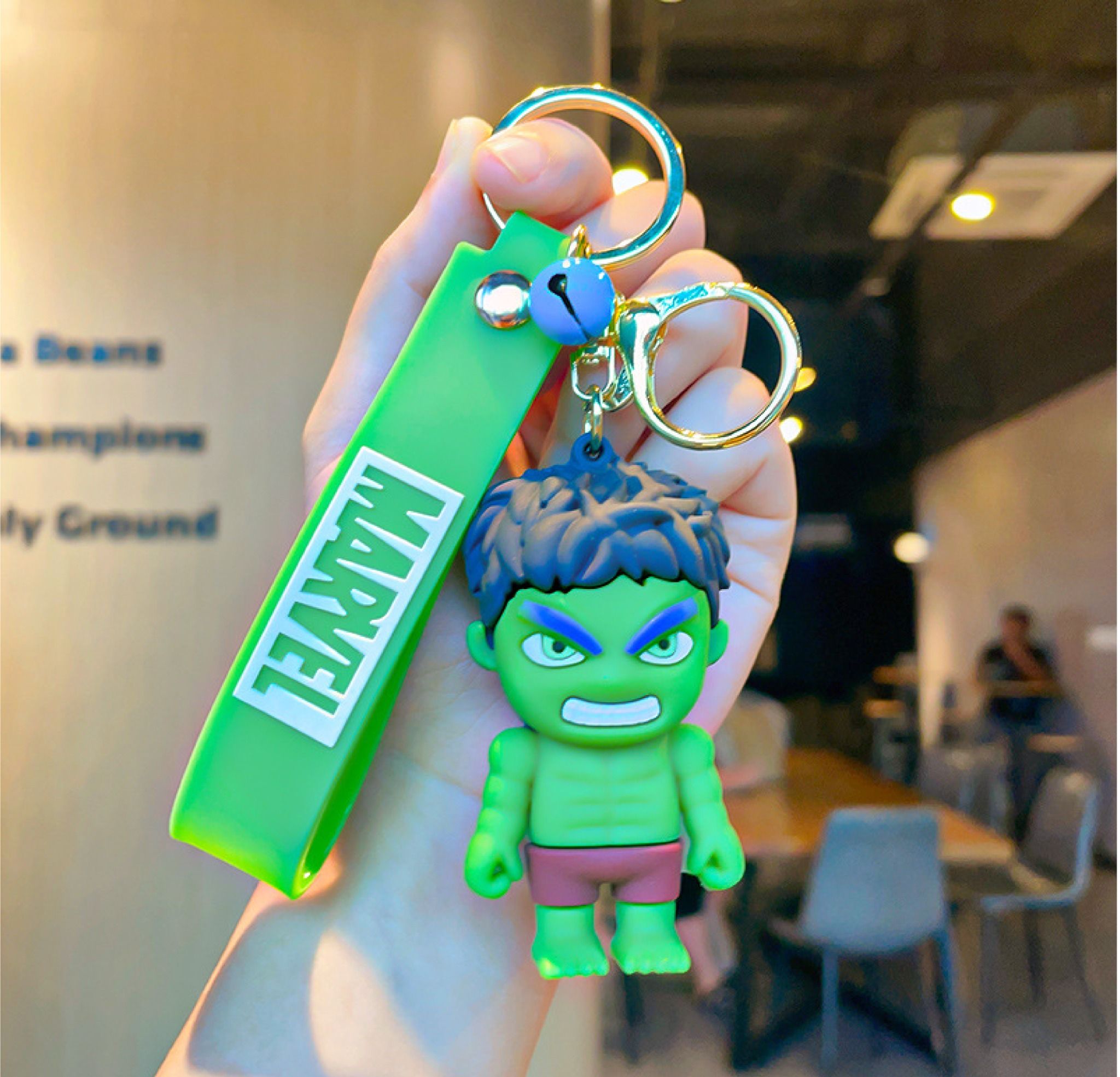 Móc khóa nhựa dẻo - silicon siêu anh hùng Marvel Hulk khổng lồ xanh Avengers MK009