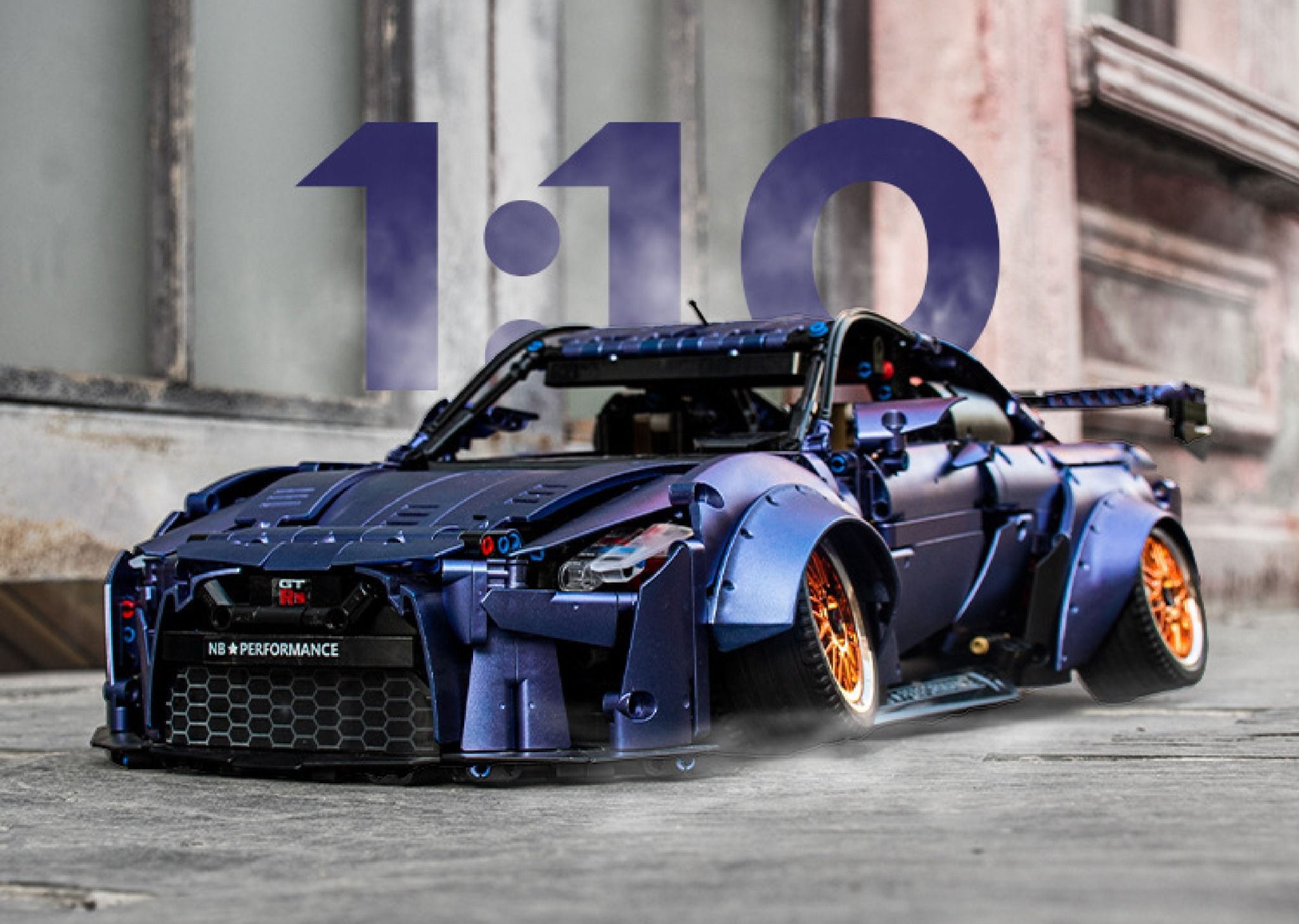 Mô hình xe ô tô lắp ghép Nissan GTR R35 JDM body kit 2382 pcs tỉ lệ 1:10 LG022