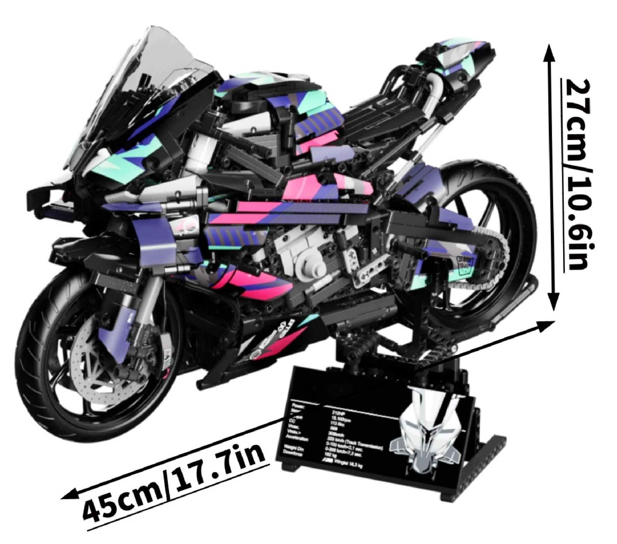 Mô hình xe mô tô lắp ghép BMW M1000RR CyberPunk Technic 1920 pcs tỉ lệ 1:5 LG027