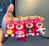  Móc khóa nhựa dẻo - silicon gấu dâu Lotso Mei-bear MK012 