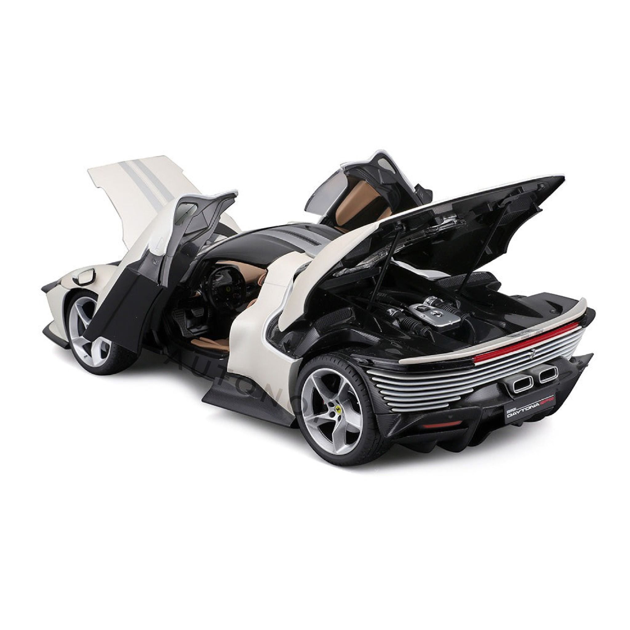 Mô hình xe Ferrari Daytona SP3 Signature white full open - hộp xốp tỉ lệ 1:18 Bburago 18-16912 WT OT18009