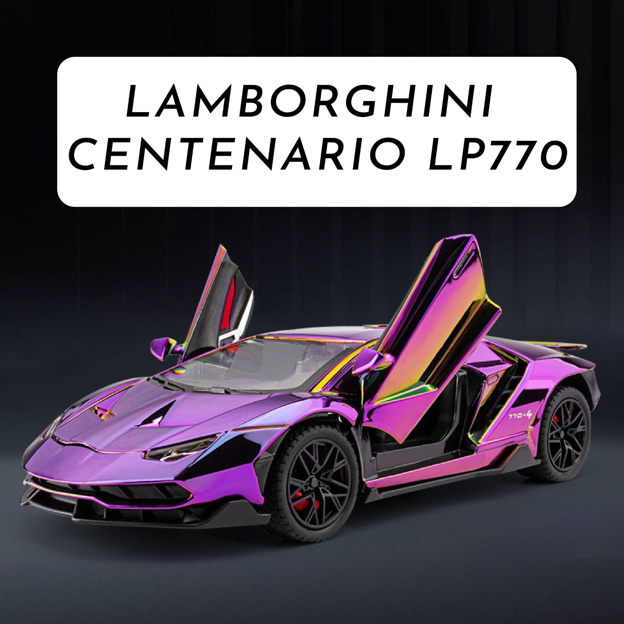 Mô hình xe Lamborghini Centenario LP770 chrome version full open- đánh lái được tỉ lệ 1:24 Chezhi OT24082