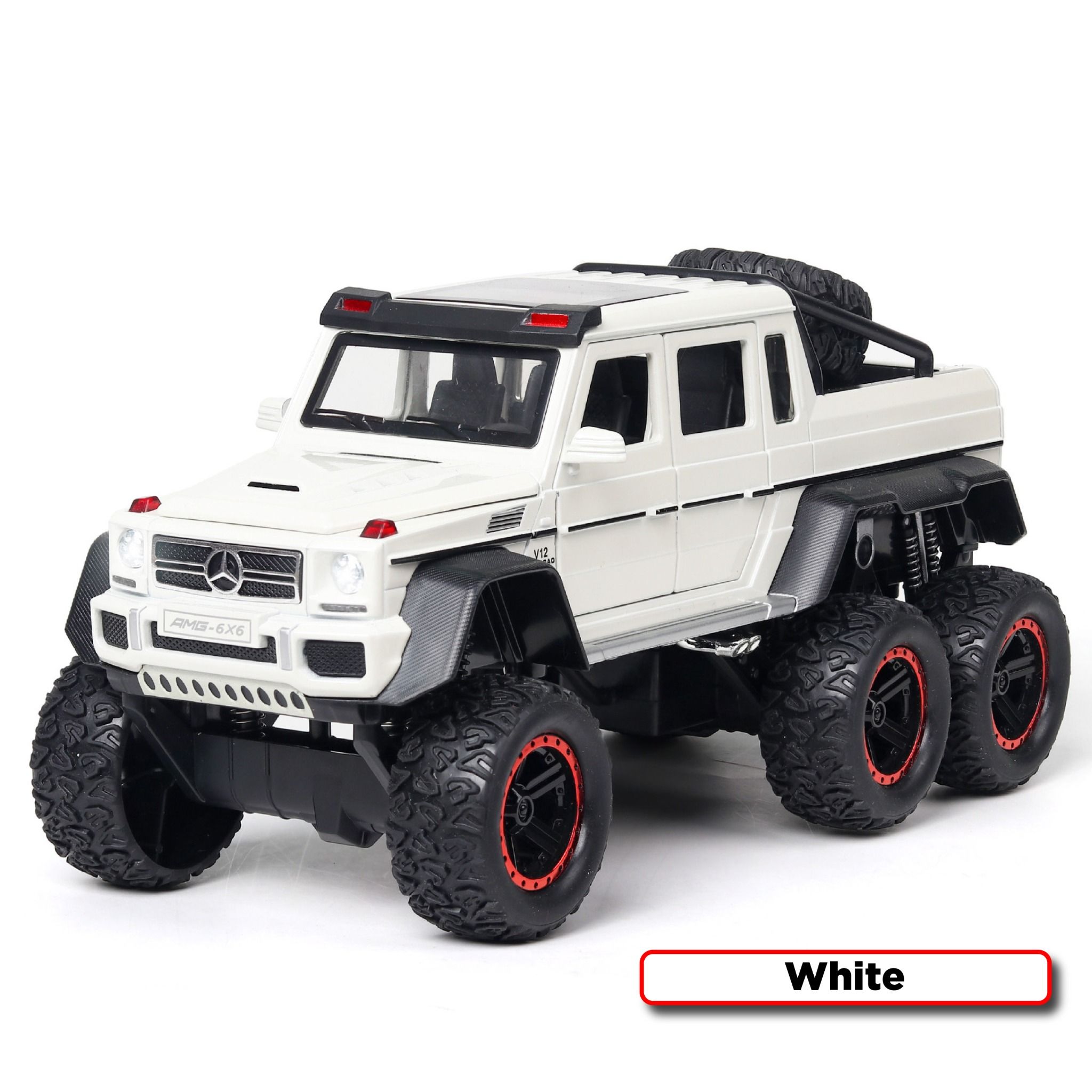 Mô hình xe ô tô Mercedes-Benz G63 V12 Off Road 6x6 full open tỉ lệ 1:22 Chezhi OT376