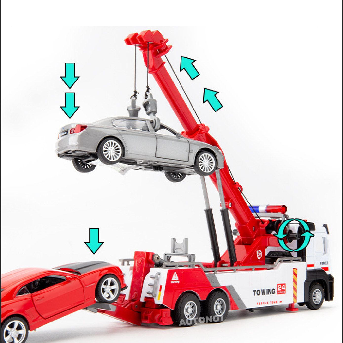 Mô hình xe cứu hộ cần móc bằng hợp kim tỉ lệ 1:32 Alloy Model OT476