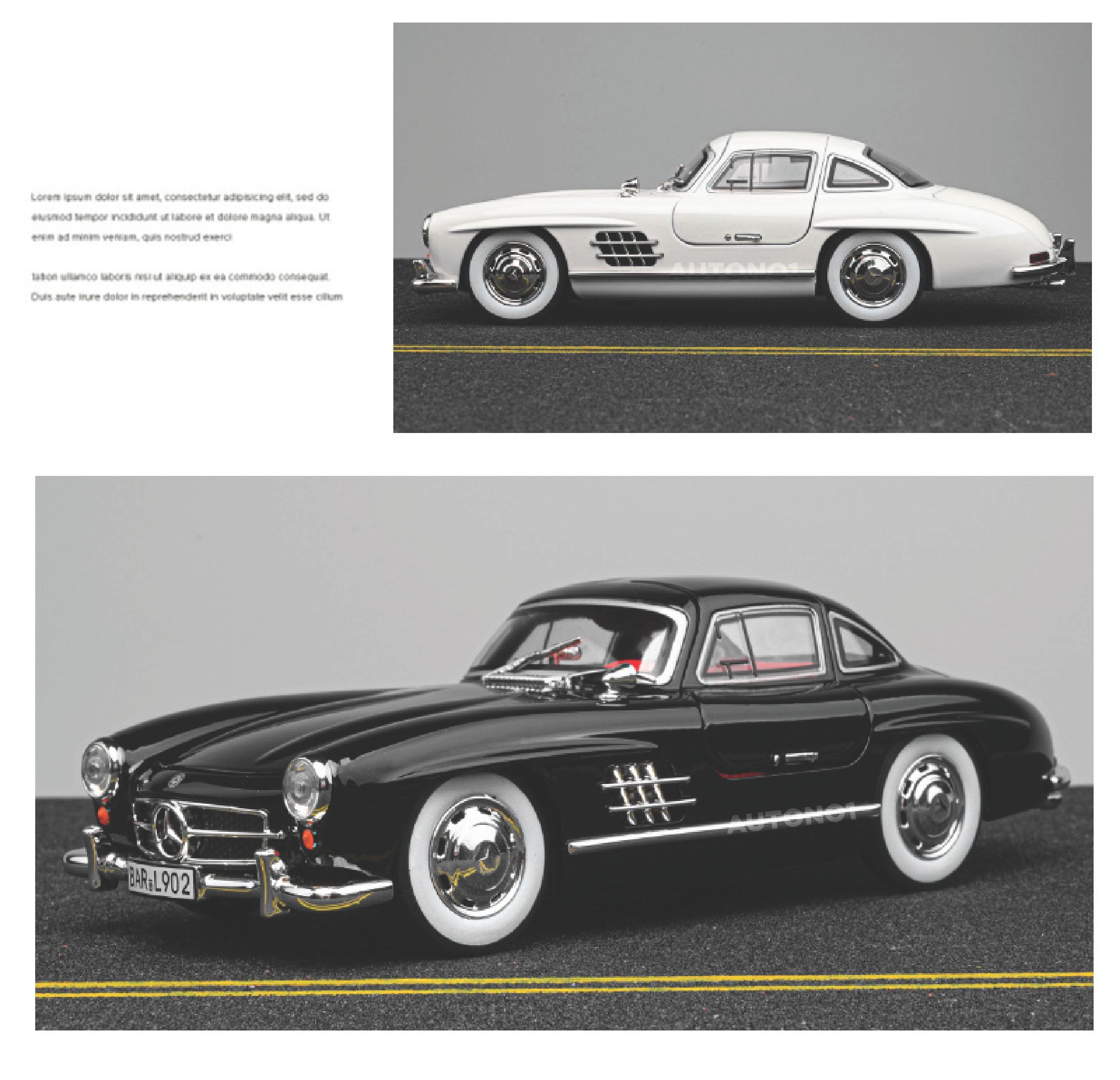 Mô hình xe Mercedes-Benz 300SL full open có đèn có âm thanh đánh lái được tỉ lệ 1:24 Chezhi OT513