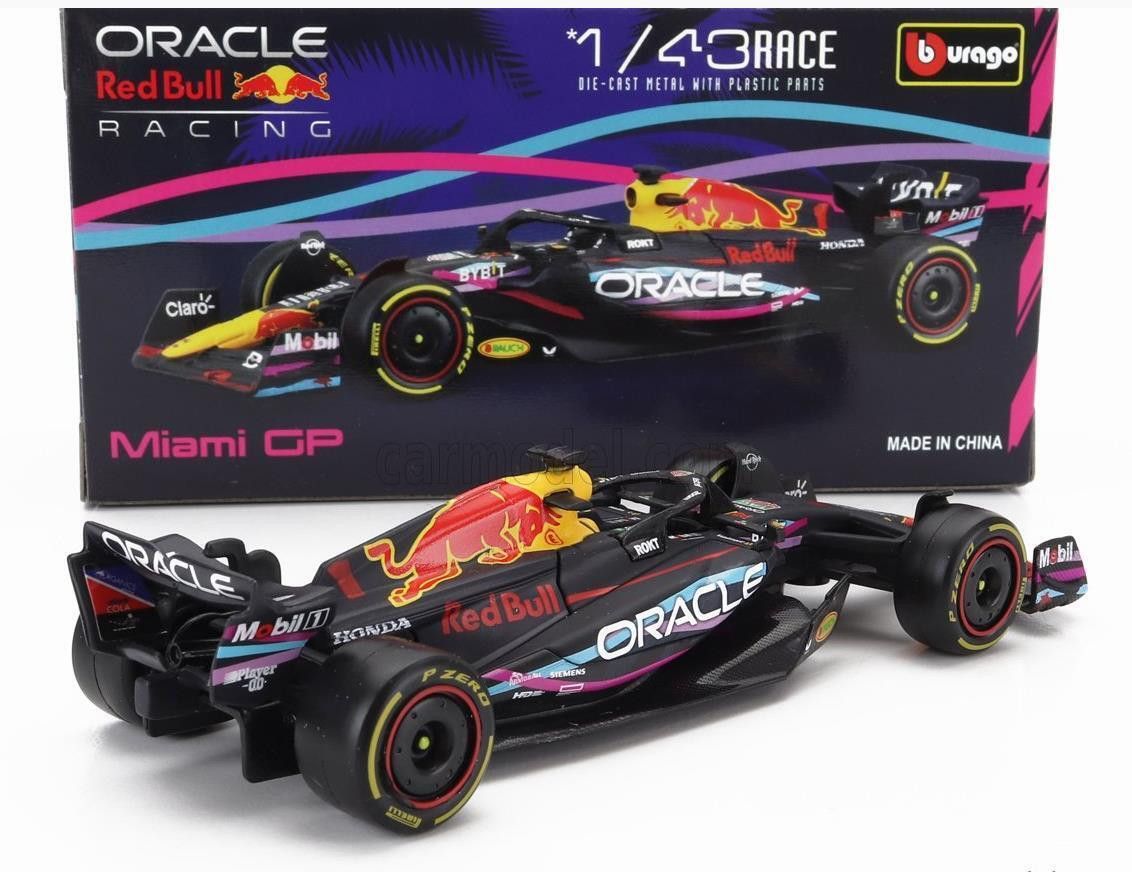 Mô hình xe đua F1 Formula Honda Red bull 2023 RB19 Miami GP #1 - #11 tỉ lệ 1:43 Bburago OT421