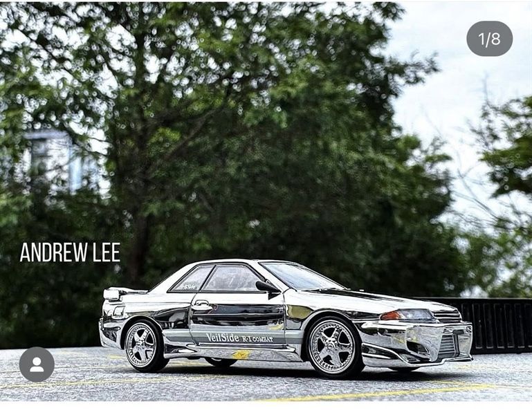 Mô hình xe Nissan Skyline GT-R (R32) VeilSide Combat C-I Chrome – Hobby Expo China 2025 tỉ lệ 1:64 MiniGT MGT00979