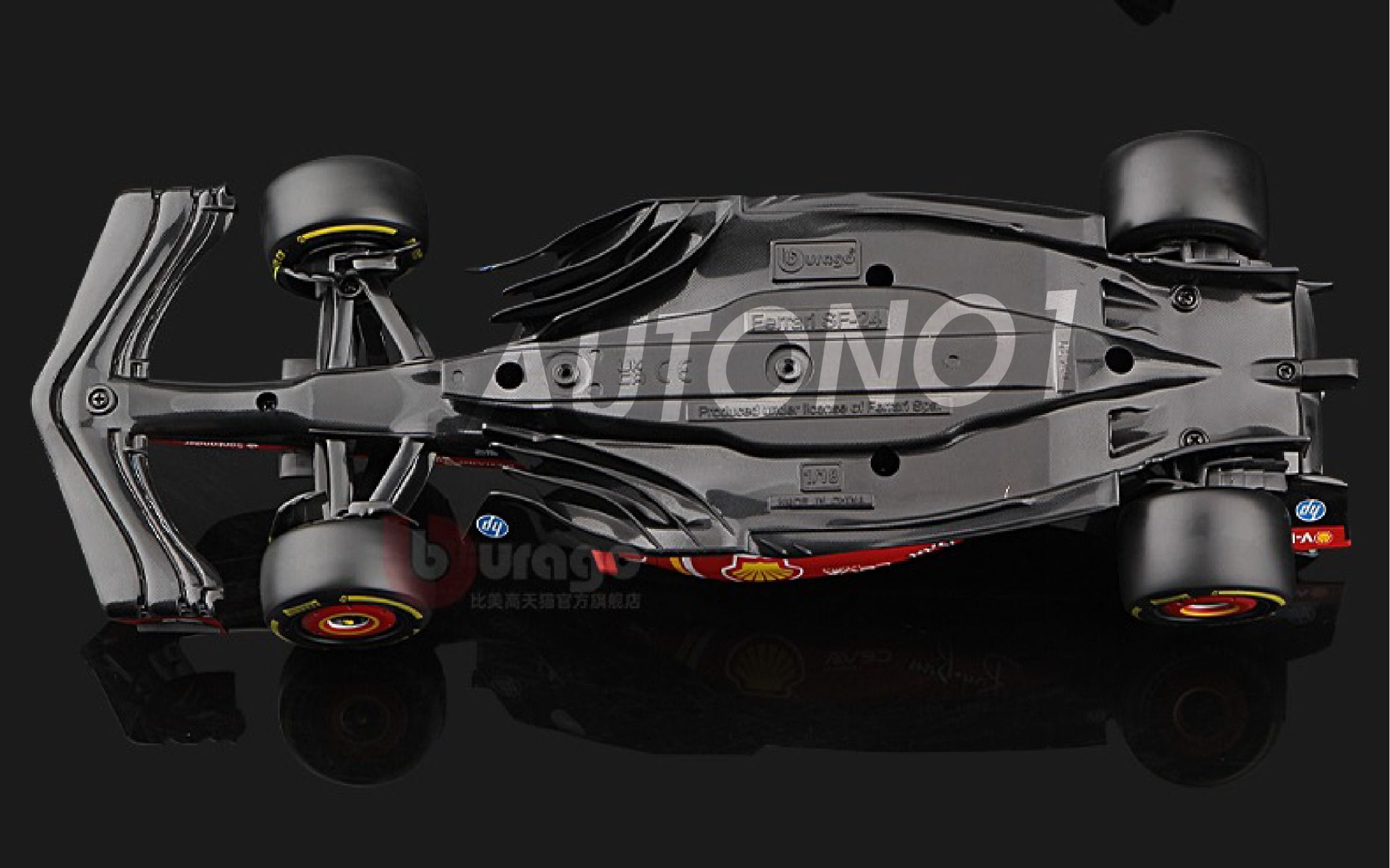 Mô hình xe đua F1 Ferrari Formular SF-24 có đế + figure tỉ lệ 1:18 Bburago 18-16815 OT18003