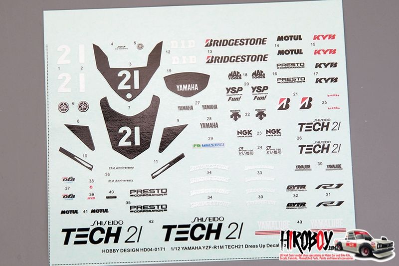 DECAL NƯỚC YAMAHA YZF-R1M 1:12 DC143