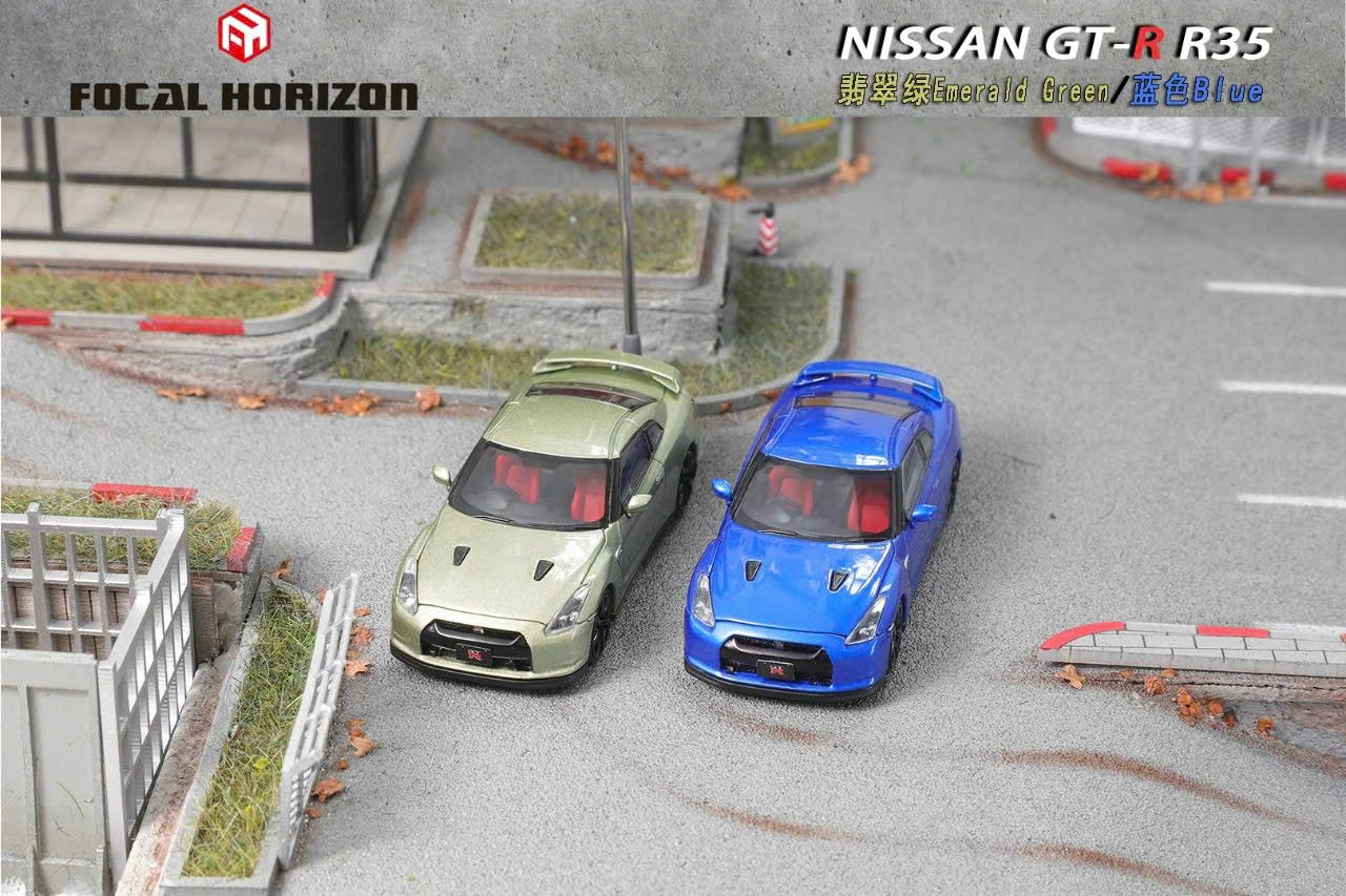 Mô hình xe Nissan GTR R35 màu cơ bản original mở được capo trước limited edtion 999pcs tỉ lệ 1:64 Focal Horizon OT64161
