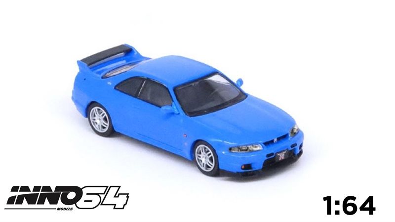 Mô hinh xe Nissan skyline GTR R33 LM Limited light blue tỉ lệ 1:64 Inno64 Models