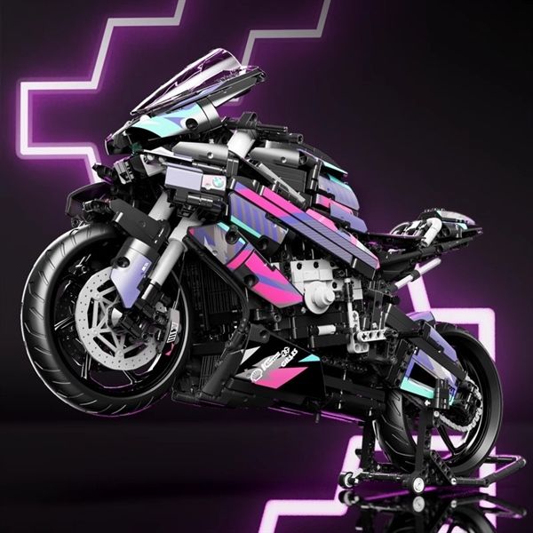 Mô hình xe mô tô lắp ghép BMW M1000RR CyberPunk Technic 1920 pcs tỉ lệ 1:5 LG027