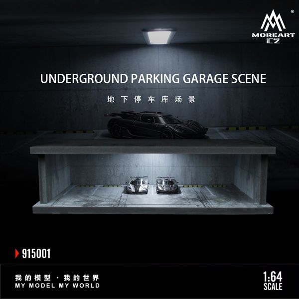Hộp trưng bày mô phỏng Underground Parking Garage có đèn tỉ lệ 1:64 More Art MO915001