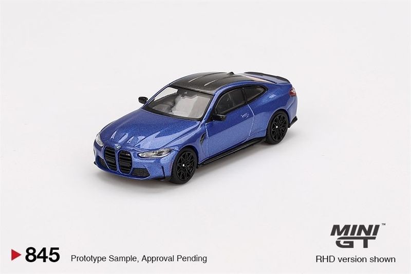 Mô hình xe BMW M4 Competition (G82) portimao Blue card tỉ lệ 1:64 minigt MGT00845-BL