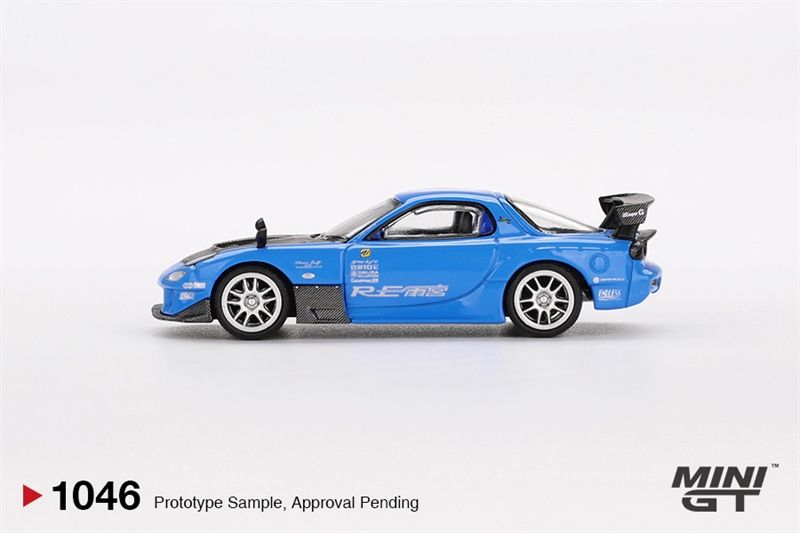 Mô hình xe Mazda RX-7 RE-Amemiya 20B NA 3ROTOR-7 “Ama-san Go” tỉ lệ 1:64 MiniGT MGT01046